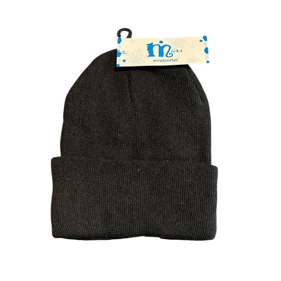 Minky Accessories Accessories - Minky Accessories Beannie Cap Womens One Size Black Acrylic Knit NWT